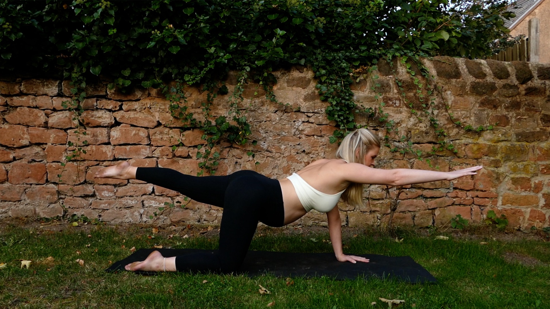 Blonde Pregnant Woman doing Prenatal yoga, Yoga poses for pregnancy